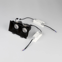 Светильник MS-FLOW-BUILT-S157x85-2x12W Warm3000 (BK, 15 deg, 230V) (Arlight, IP20 Металл, 5 лет) 055925