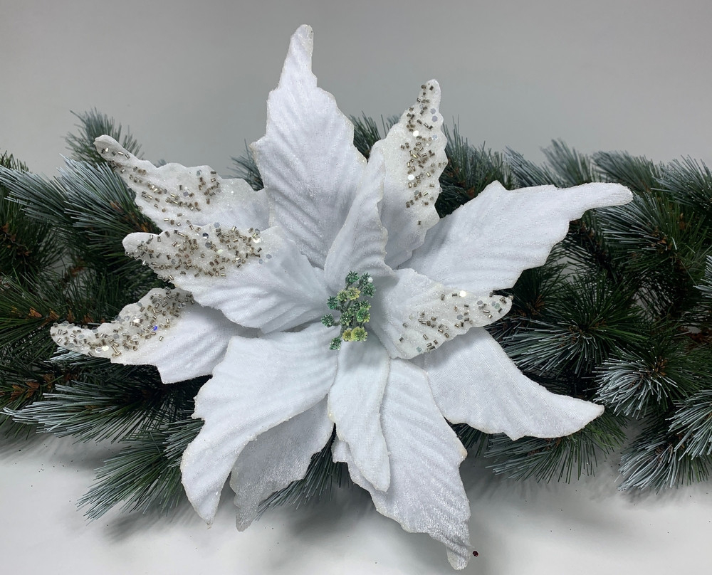 Пуасентия на клипсе 24х28см House of Seasons белая