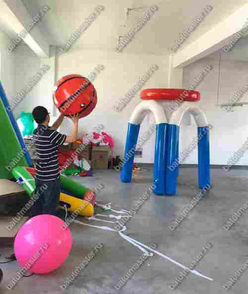 Надувная командная игра "Попади в корзину", 1,5*1,5*1,8 м