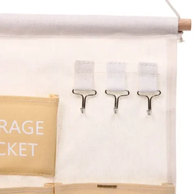 Карман настенный подвесной 3 отделения «ИДЕЯДОМА», принт светло-желтый, 30*34см (лейбл Селфи)