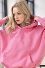 Яркое худи с капюшоном (Размер: M-L) (Цвет: розовый)