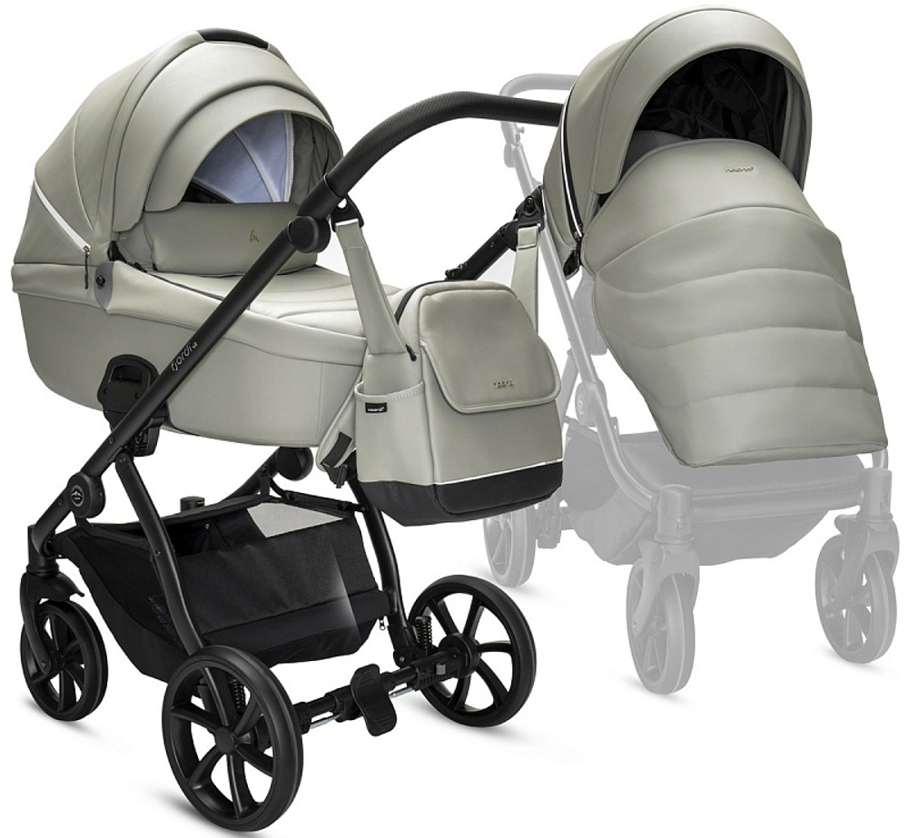 Детская коляска Noordi Fjordi Leather V2 3 в 1 с автокреслом Terra Black 1462074 Sleet