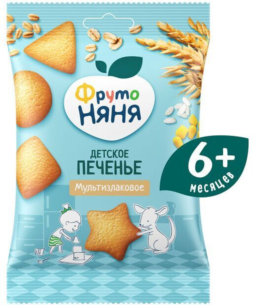 Фруто-Няня 6+ Месяцев Детское Печенье Мультизлаковое 50гр