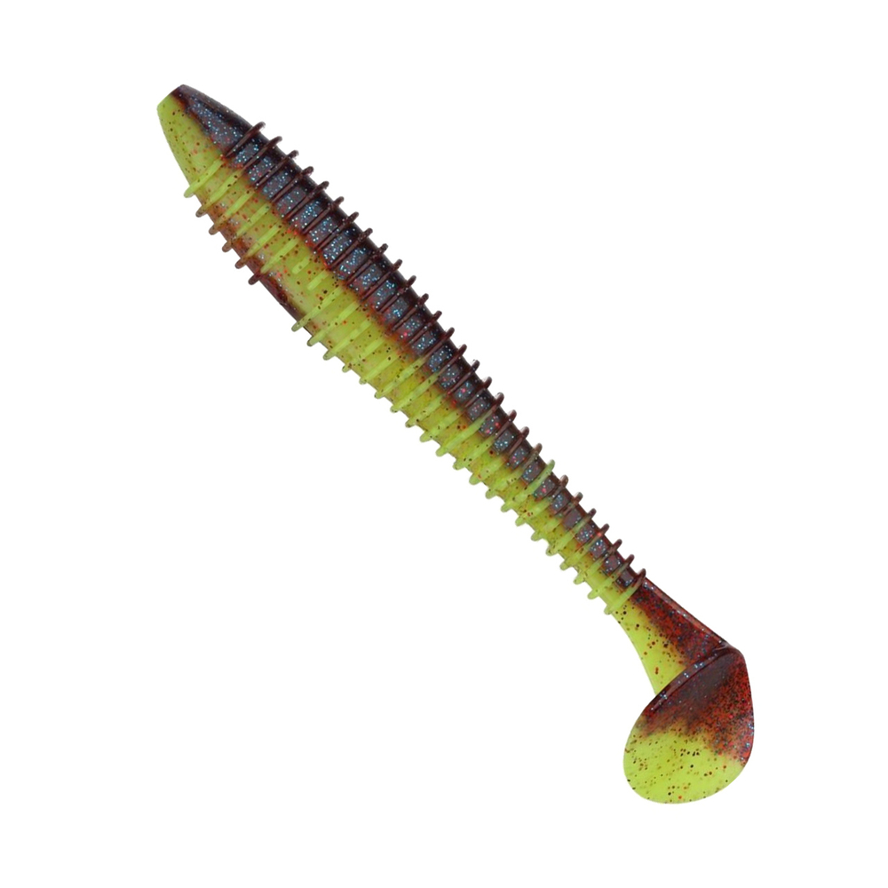 Приманка силиконовая Keitech Swing Impact FAT 4.3", 10,3г цвет #401 Green Pumpkin / Chartreuse