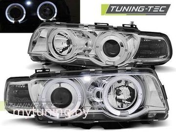 Передние фары angel eyes led chrome для BMW 7 E38