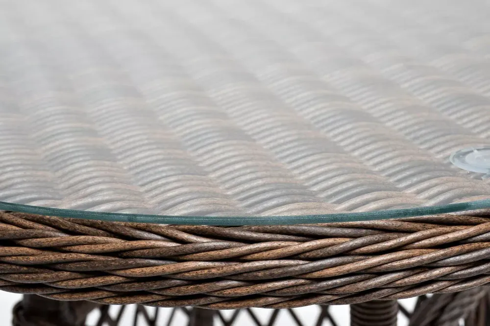 "Эспрессо" плетеный круглый стол, диаметр 80 см, цвет коричневый