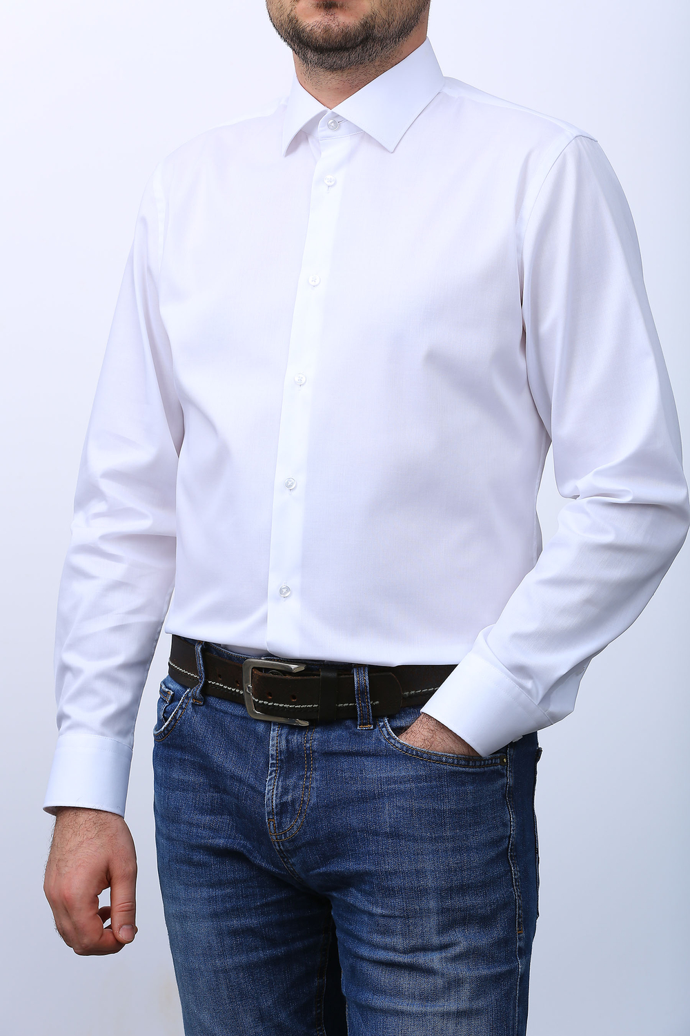 Сорочка мужская ZEER длинный рукав, цвет белый, 51041 01