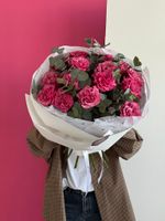 Моно букет из роз Кантри и эвкалипта