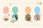 To travel the four seasons of Korea with 2 cats. Coloring book