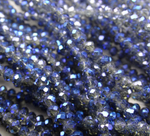 БП028ДН23 Хрустальные бусины "рондель", цвет: серый с синим AB прозрач., 2х3 мм, кол-во: 95-100 шт.