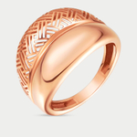 Кольцо из розового золота 585 пробы без вставок для женщин (арт. 121-2219)