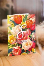 Дизайнерская открытка «8 марта (букет тюльпанов)»