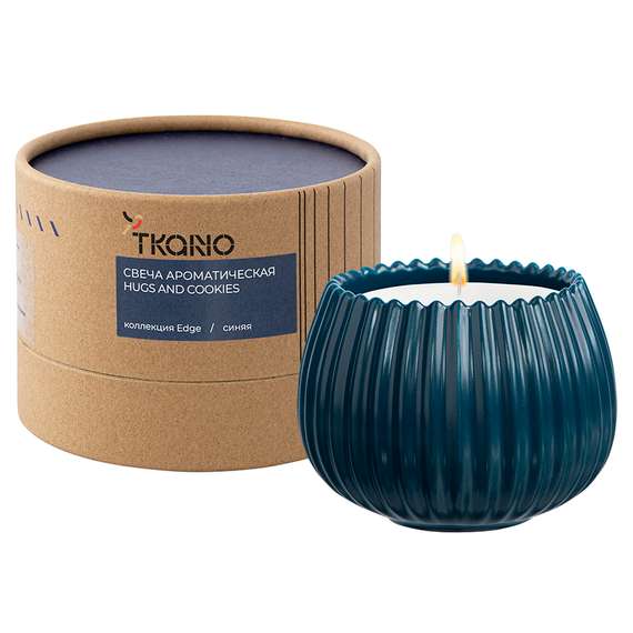 Свеча ароматическая hugs and cookies из коллекции edge, синий, 30 ч
