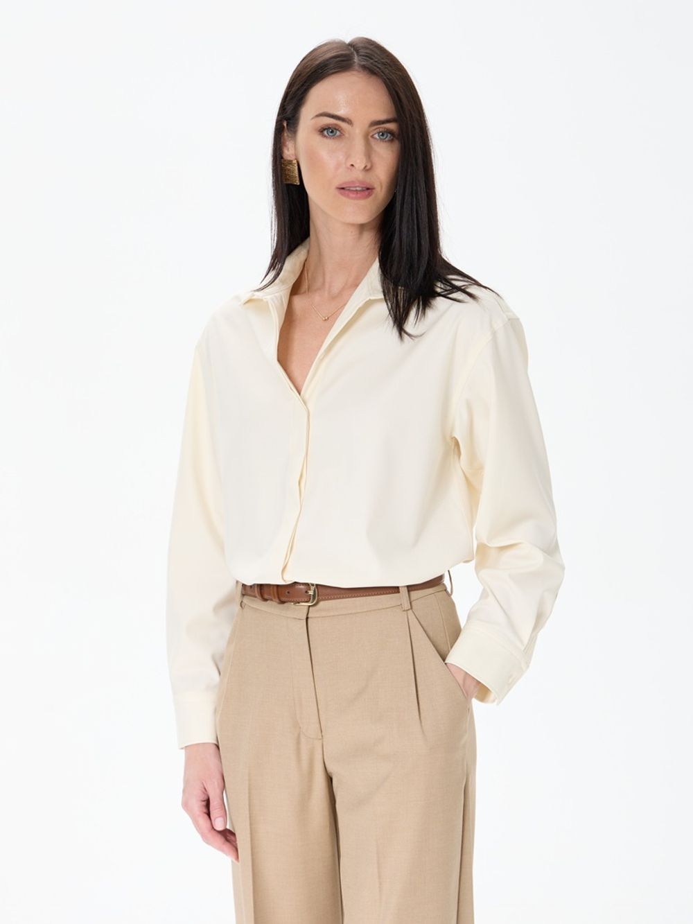 Рубашка Хельсинки молочная смесовая шерсть