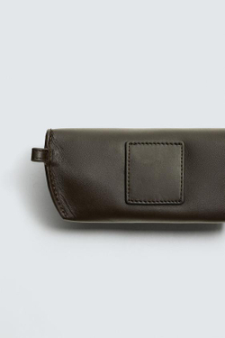 ZARA КОЖАНЫЙ ЧЕХОЛ ДЛЯ ОЧКОВ, КОРИЧНЕВЫЙ