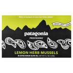 Patagonia Provisions, мидии с лимоном и травами, в оливковом масле холодного отжима, 120 г (4,2 унции)