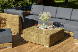 "Капри" трансформирующаяся лаунж-зона из искусственного ротанга, цвет соломенный