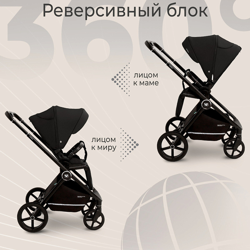 Детская коляска Sweet Baby Cupola New 3 в 1 Moon Black