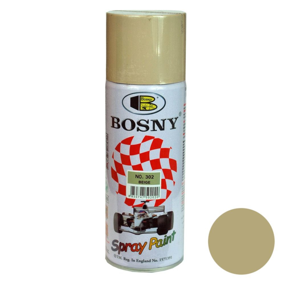 Краска аэрозольная Bosny №302 бежевый 400мл(300г)