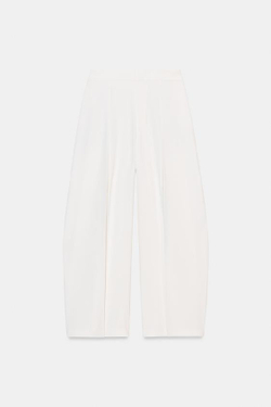 ZARA БРЮКИ WIDE LEG С ЗАЩИПАМИ — ZW COLLECTION, ЭКРЮ