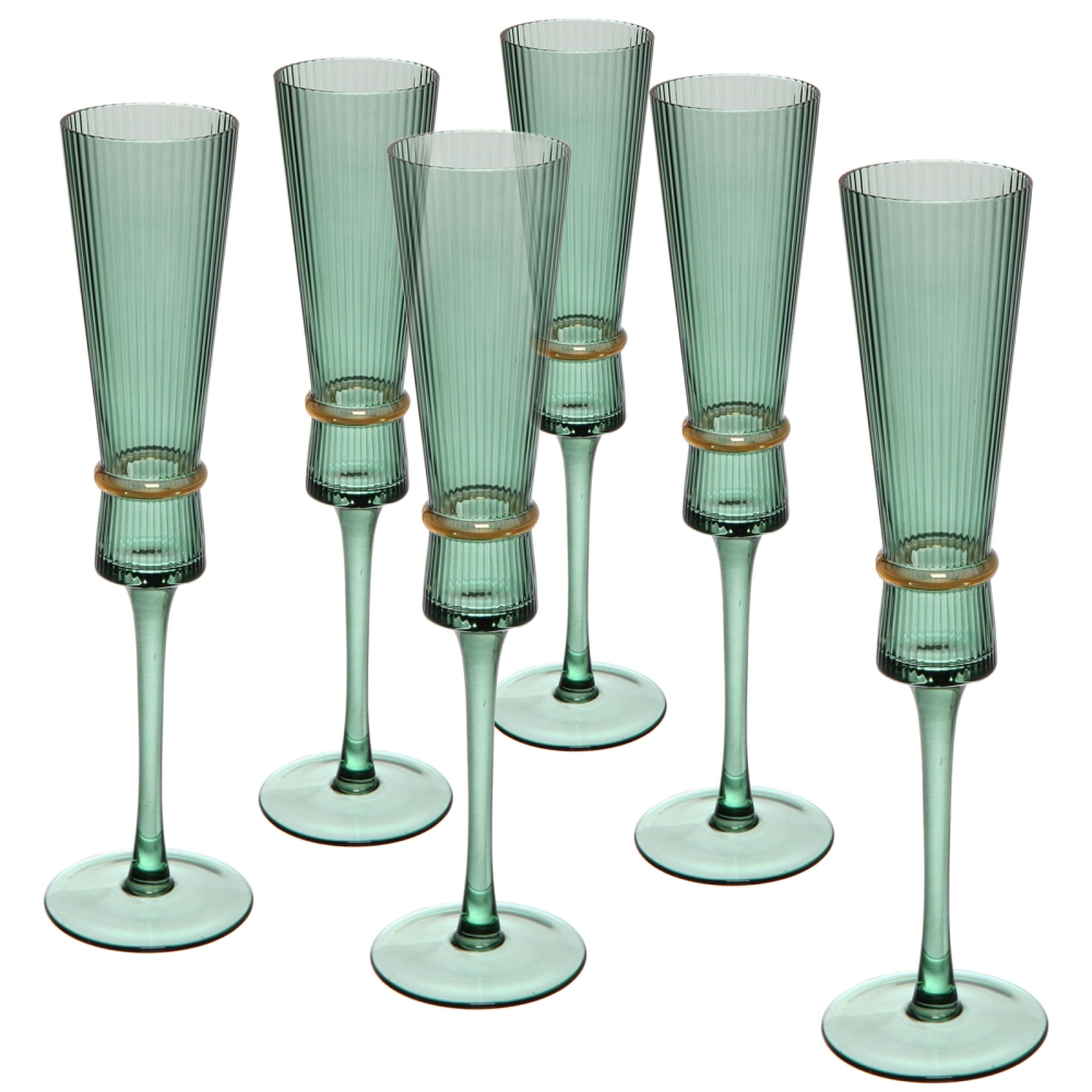 Бокал для шампанского 180мл «VIVALDI» в наборе 6шт, зеленый