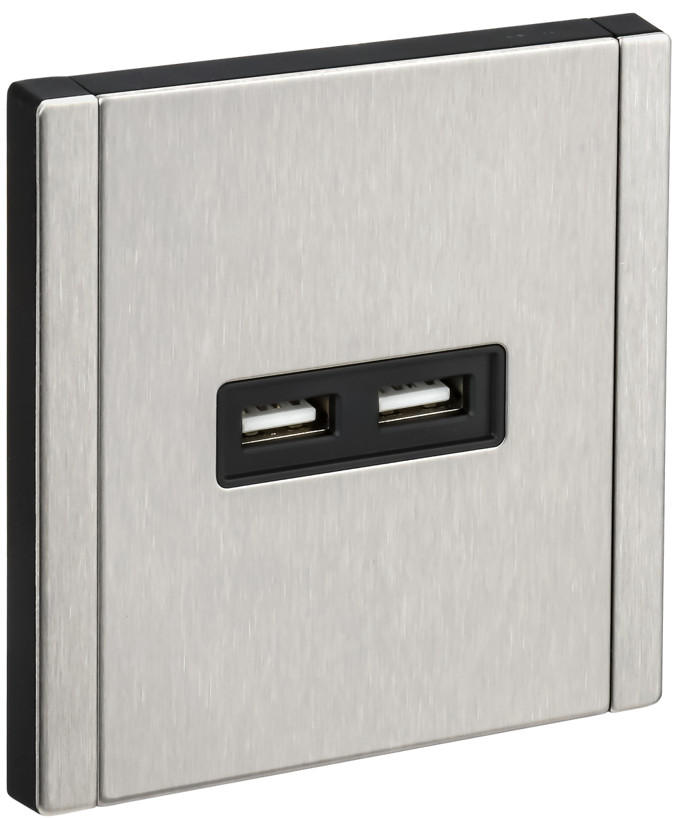 FORTE&PIANO Розетка USB A+A 3,1А FP749M металл никель IEK