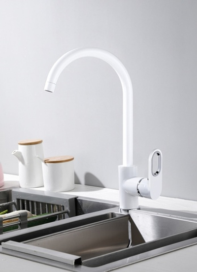 53016-F Смеситель для кухни (БЕЛЫЙ) HANSEN (10/1шт)