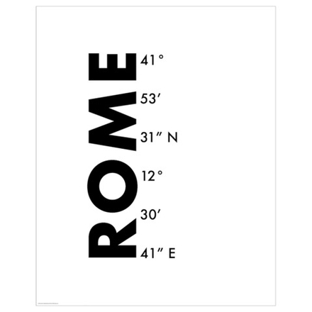 IKEA BILD  (ИКЕА БИЛД)  -  Плакат, координаты, Рим, 40x50 см.