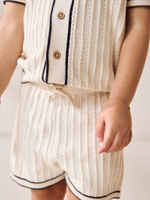 Кардиган с коротким рукавом и шорты в комплекте для мальчика Next E27-766, Молочный