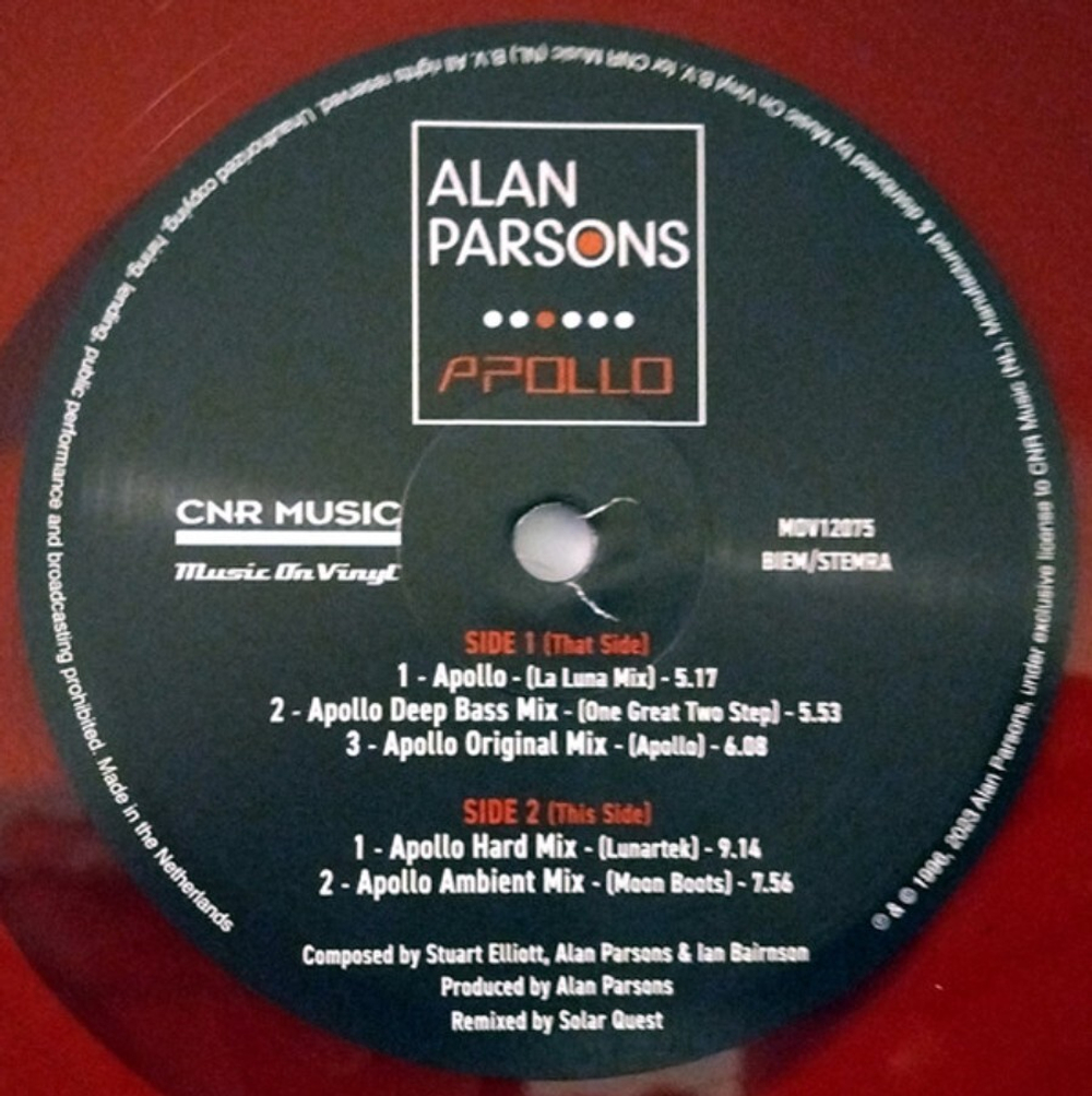 Alan Parsons / Apollo (Remixed By Solar Quest) (Coloured Vinyl)(12" Vinyl Single)