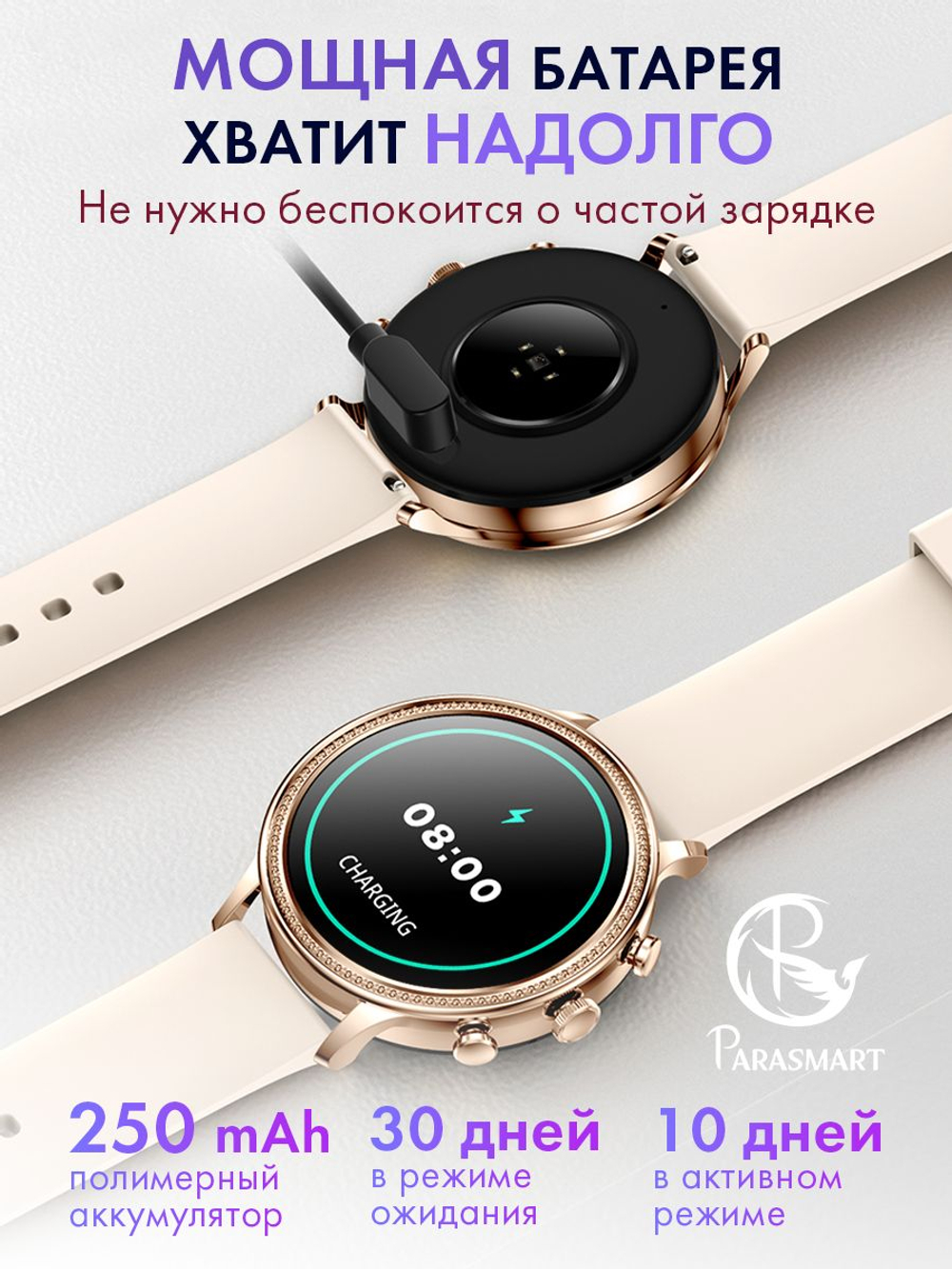 Смарт часы PARASMART Athena V60 (миланский браслет, серебристый)