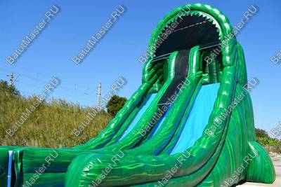 Коммерческий надувной батут-горка "Тропический спуск", 21*6*11 м.