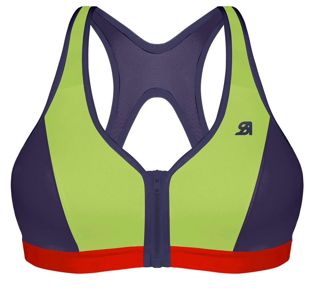 Спортивный бюстгальтер с фронтальной застежкой-молнией (Размер: 85E) (Цвет: разноцветный)