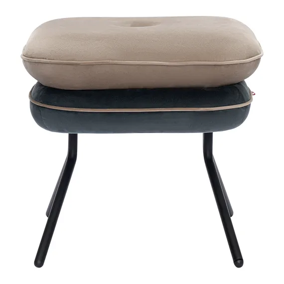 Пуф pea, велюр, бежевый/темно-серый