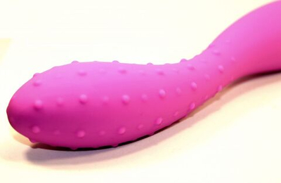 Розовый фаллоимитатор с двумя разными поверхностями - 20 см. (Цвет: розовый)