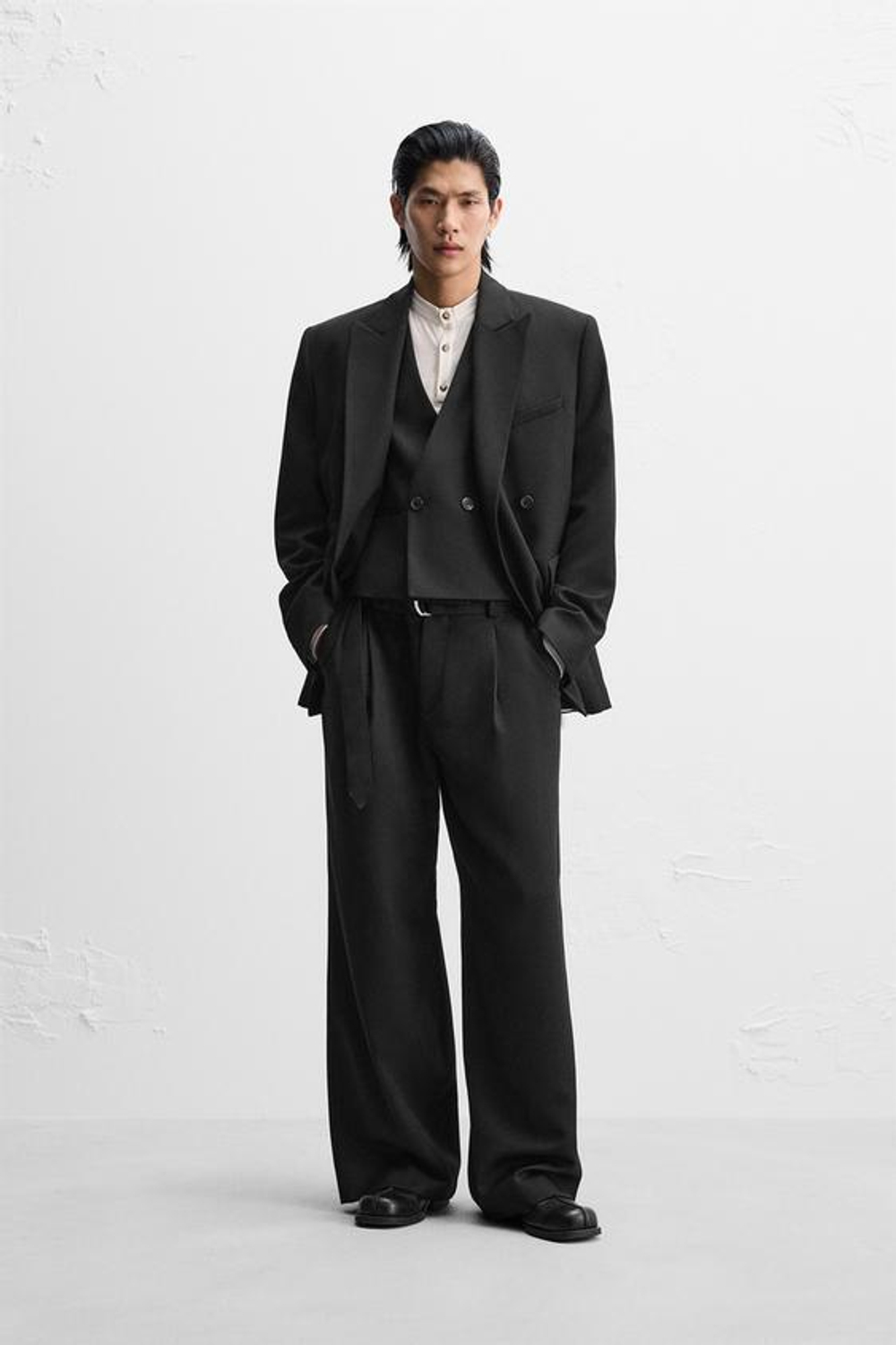 ZARA X NANUSHKA КОСТЮМНЫЕ БРЮКИ, ЧЕРНЫЙ