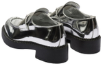 PRADA Metallic 50mm Loafers Silver Leather Women"s