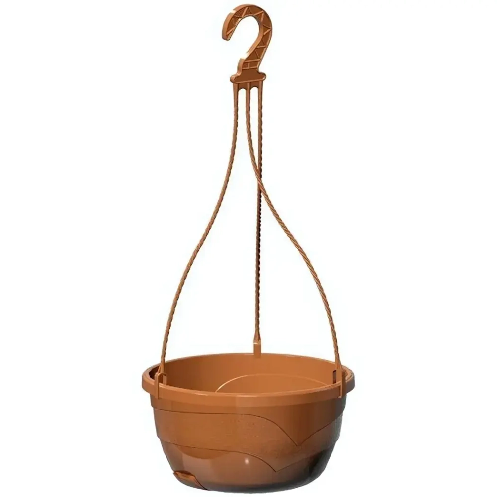 Горшок для цветов пластиковый 4,7л d-25см «Мальва» подвесной терракотовый