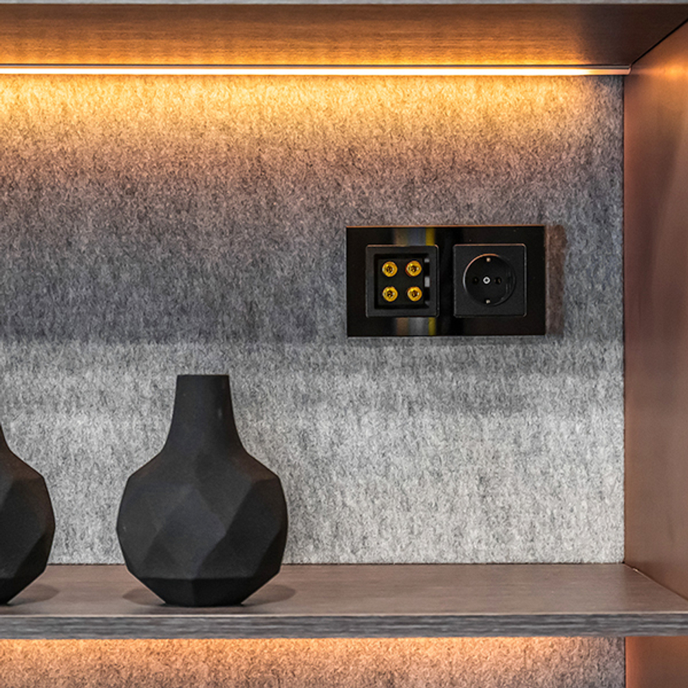 Акустическая розетка (черный матовый)