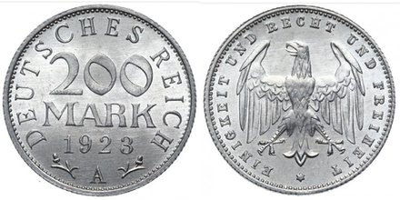 Германия 200 марок, 1923 Герб XF