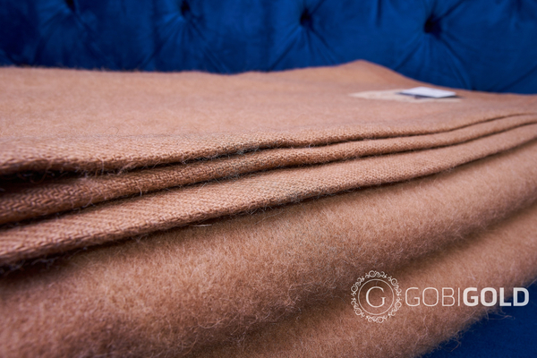 Одеяло тканое из 100% верблюжьей шерсти 200х220 (евро) - камел