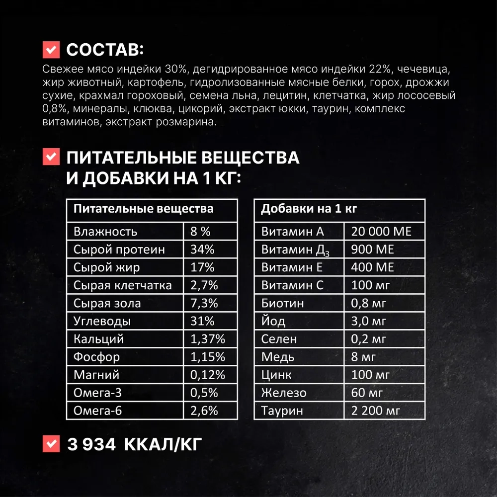 ОДНО МЯСО Сухой корм для взрослых кошек с индейкой, 1,5 кг