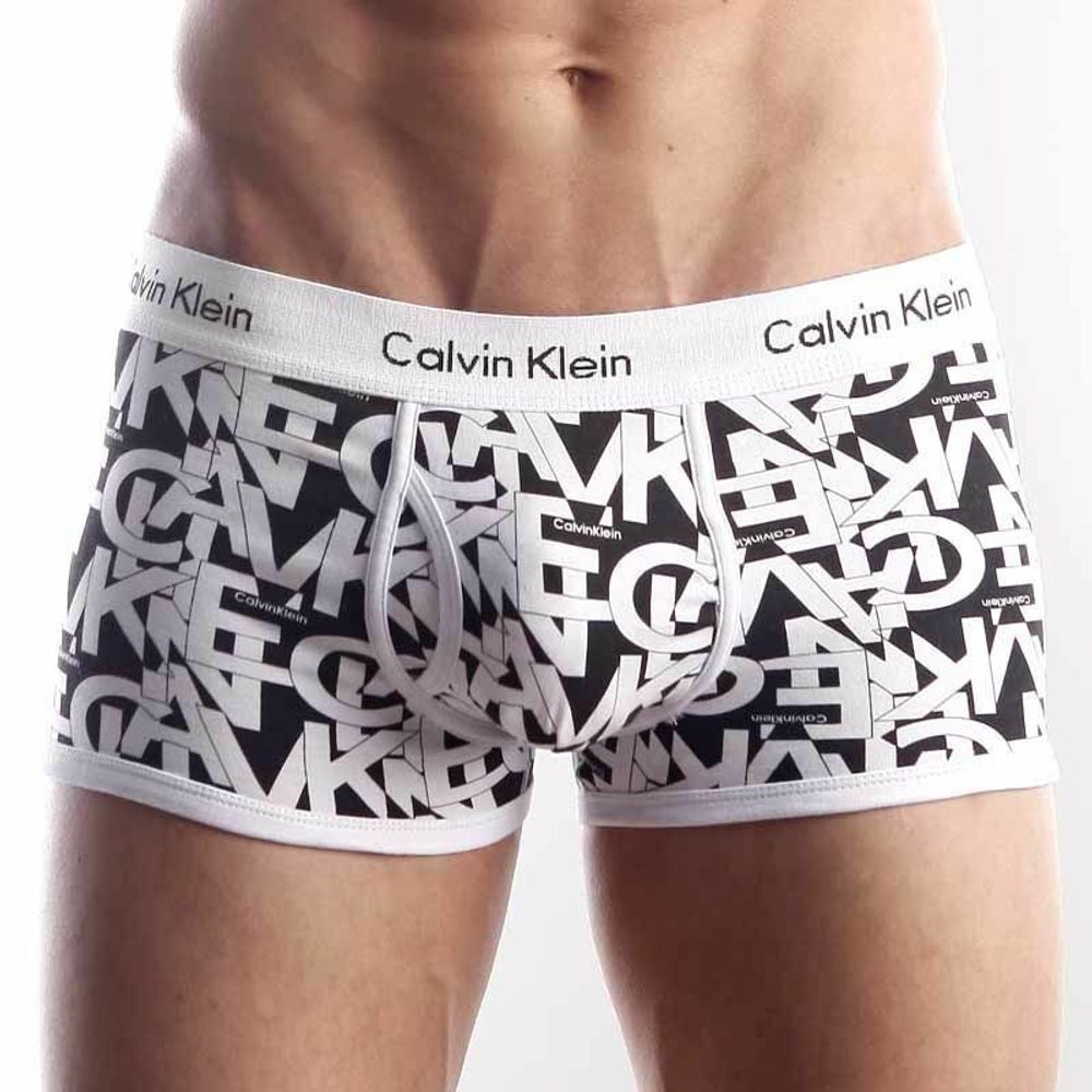 Мужские трусы хипсы Calvin Klein 365 print  CK Black Letters