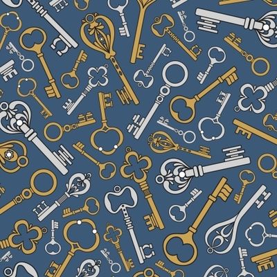 ВИНТАЖНЫЕ КЛЮЧИ НА СИНЕМ ФОНЕ