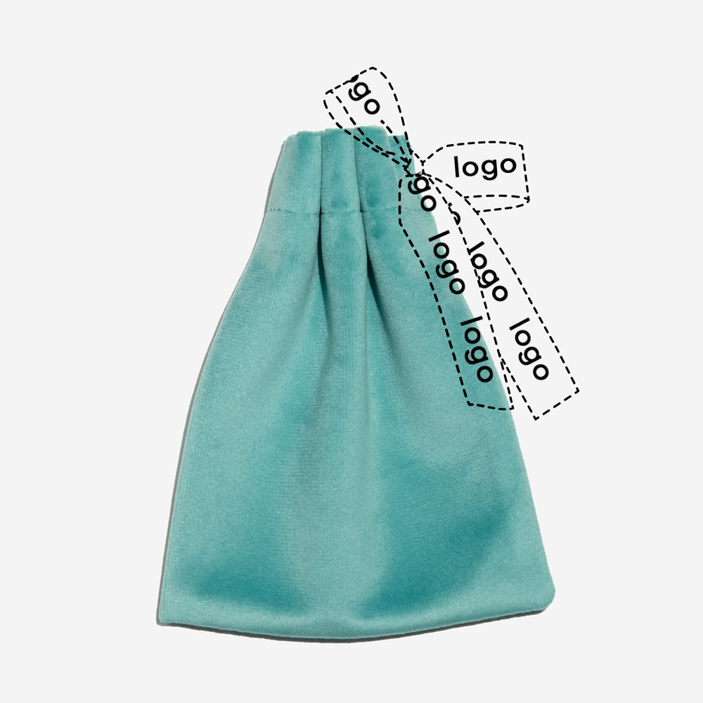 Мешочек из велюра, брендирование на ленте