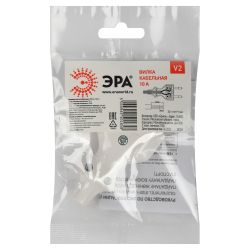 Вилка ЭРА V2 без заземления 10A прямой ввод белая | Штепсельные вилки и розетки