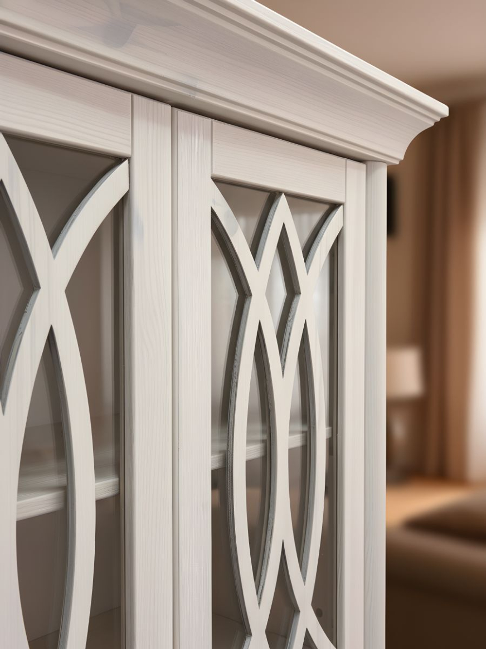 Витрина Вера, 90х40х195, двухдверная витрина, массив сосны, Dipriz