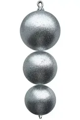 Украшение для высотной ели Капля, 28 см., пластик, глиттер, серебро, ПромEлка (КИП-28Silver)