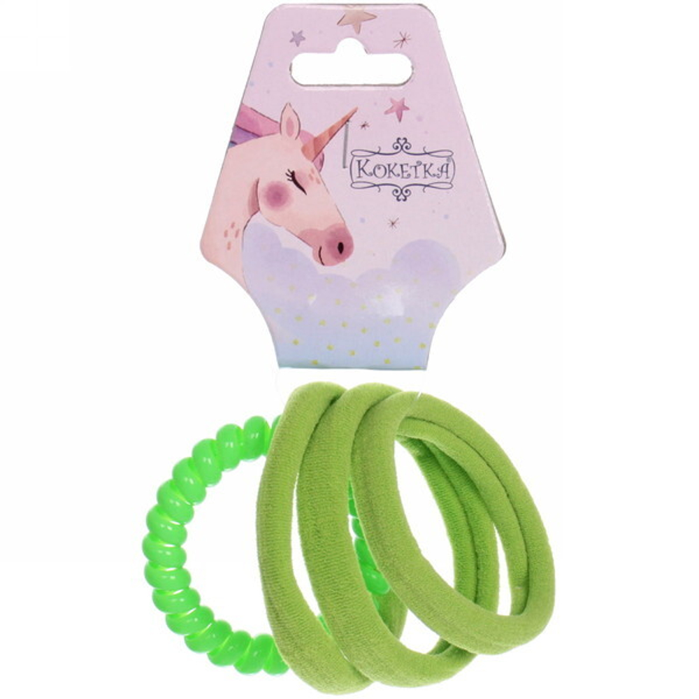 Резинки для волос 4шт «Your Paradise», яркий цвет, микс 6 цветов, d-6.5см (подвес Единорожек)