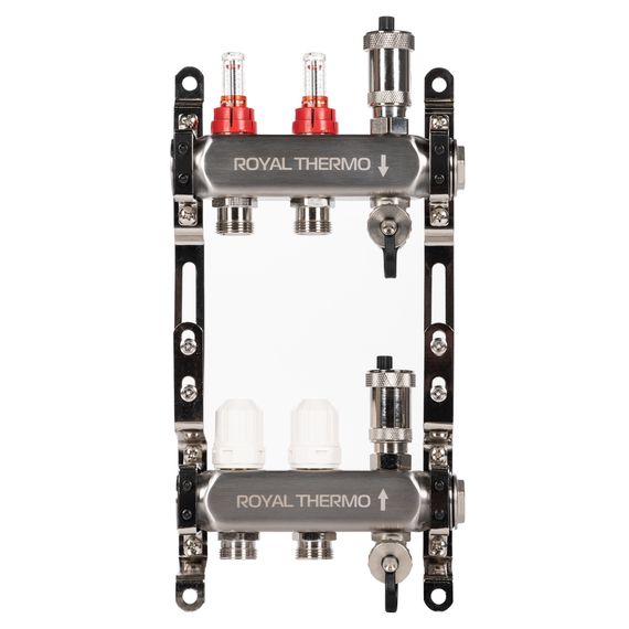 Коллектор Royal Thermo нерж. в сборе с расходомерами 1 ВР-3/4 НР с автомат. воздухоотвод-ми 2 вых. купить в Москве и Московской области по низкой цене с доставкой по России — (1) Коллектор Royal Thermo нерж. в сборе с расходомерами 1 ВР-3/4 НР с автомат. воздухоотвод-ми 2 вых. — (1)